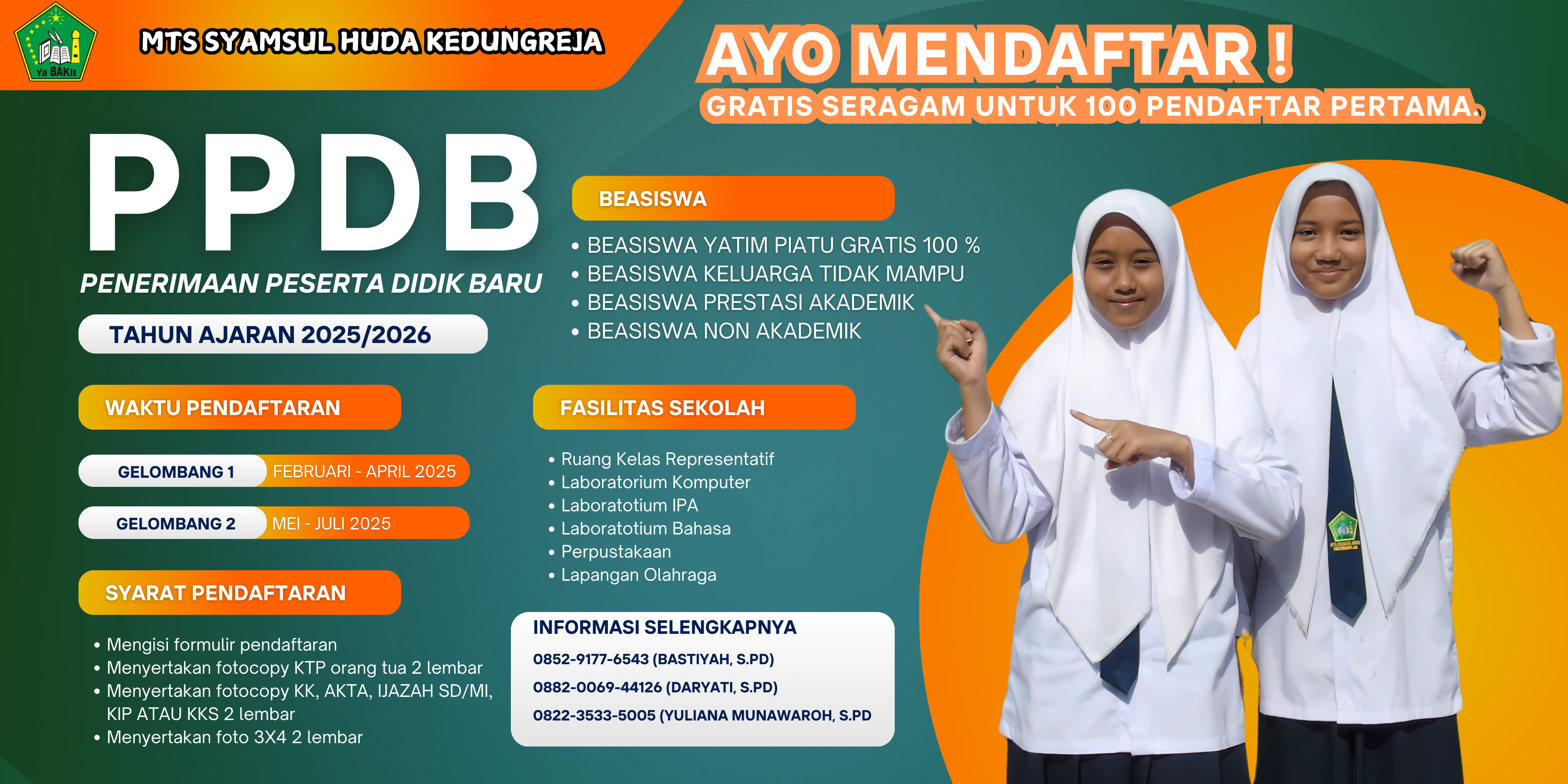 📢 Pendaftaran Ppdb Online Mts Syamsul Huda Kedungreja Telah Dibuka! 📢